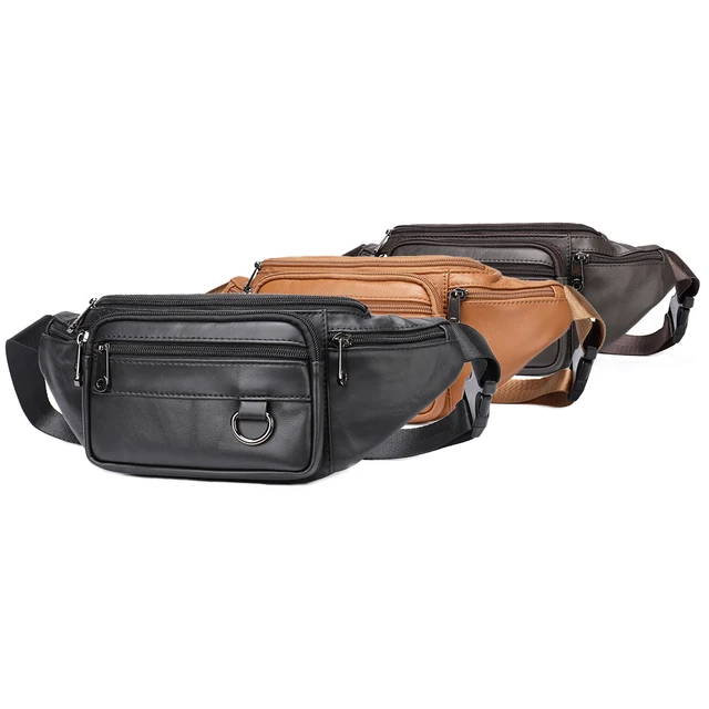 WESTAL Marsupio da uomo in vera pelle con multi-tasche per marsupio da cintura per telefono Marsupio da viaggio Marsupio da cintura Borse pettorale 9044 6