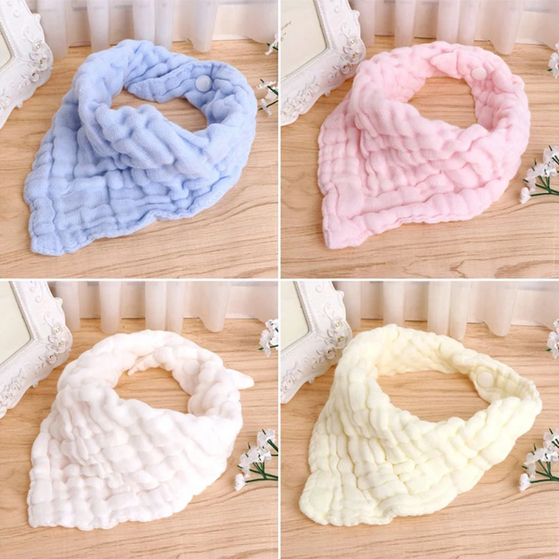 

Baby Soft Pure Cotton Simple Design Blend Gauze Bibs Burp Cloths Saliva Towel Feeding Triangle Bandana Neonatal Towels