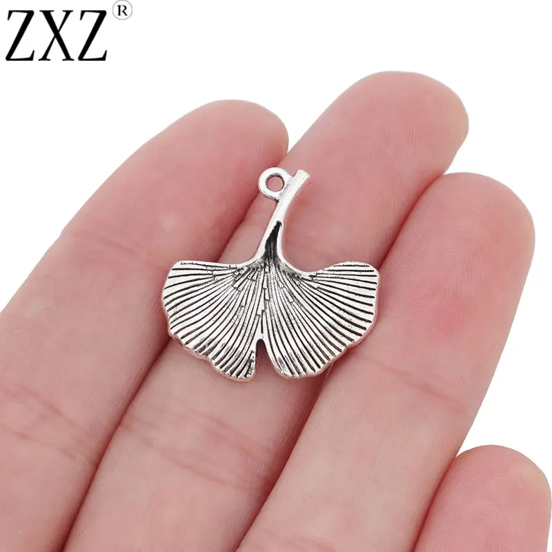 

ZXZ 20pcs Tibetan Silver Ginkgo Biloba Leaf Charms Pendants Beads for Bracelet Necklace Jewelry Making Findings 25x25mm