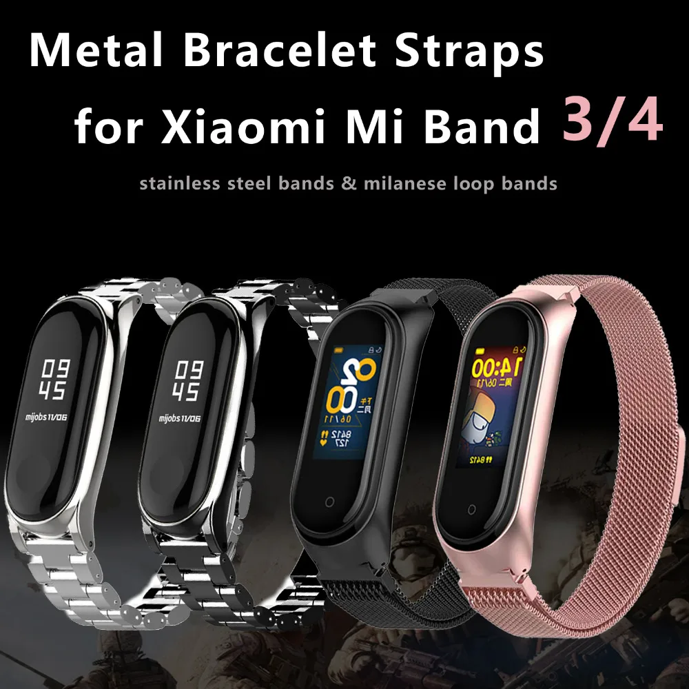 Ремешок на запястье mi lanese Loop для Xiao mi Band 3/4 браслет из нержавеющей стали для умных часов mi band 4 mi band 3