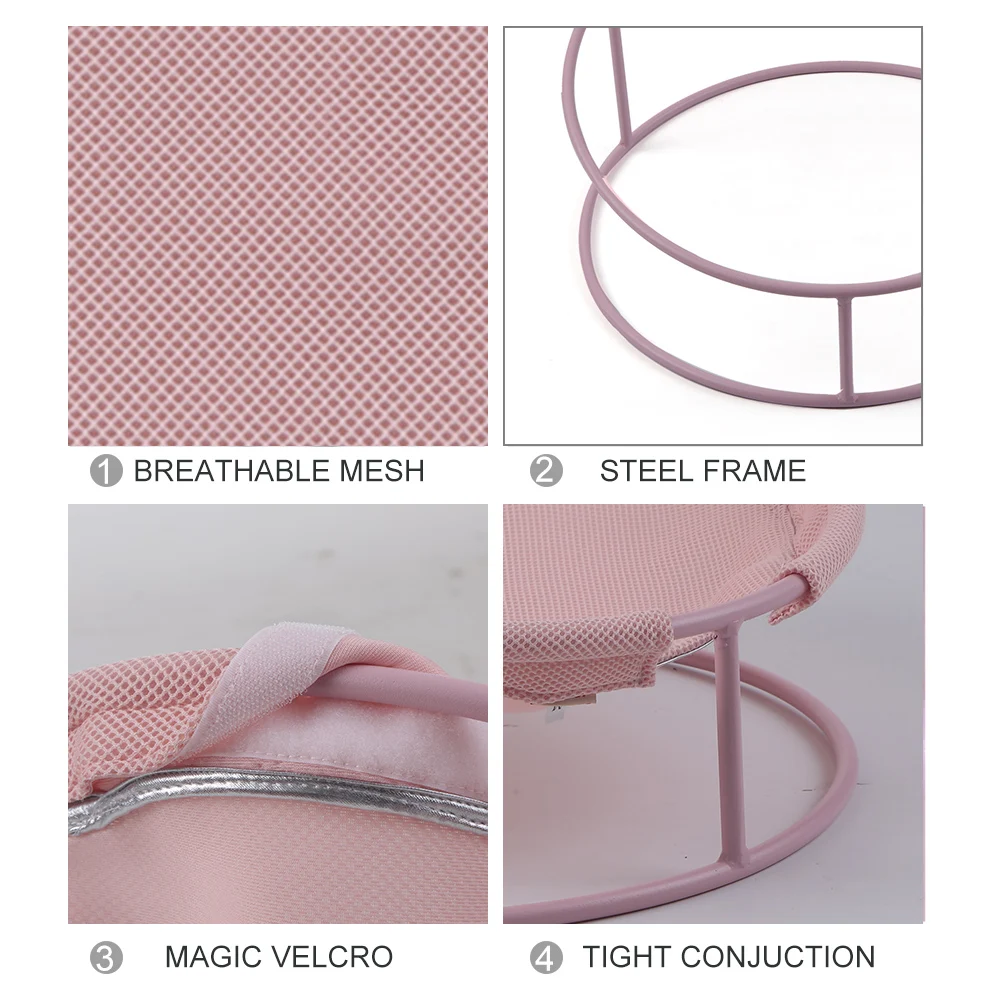 

Hot Elevated Pet Bed Portable Cat Bed Breathable Mesh Raised Dog Bed Sandwich Net Pad Steel Feet Perch Puppy Camping Bed