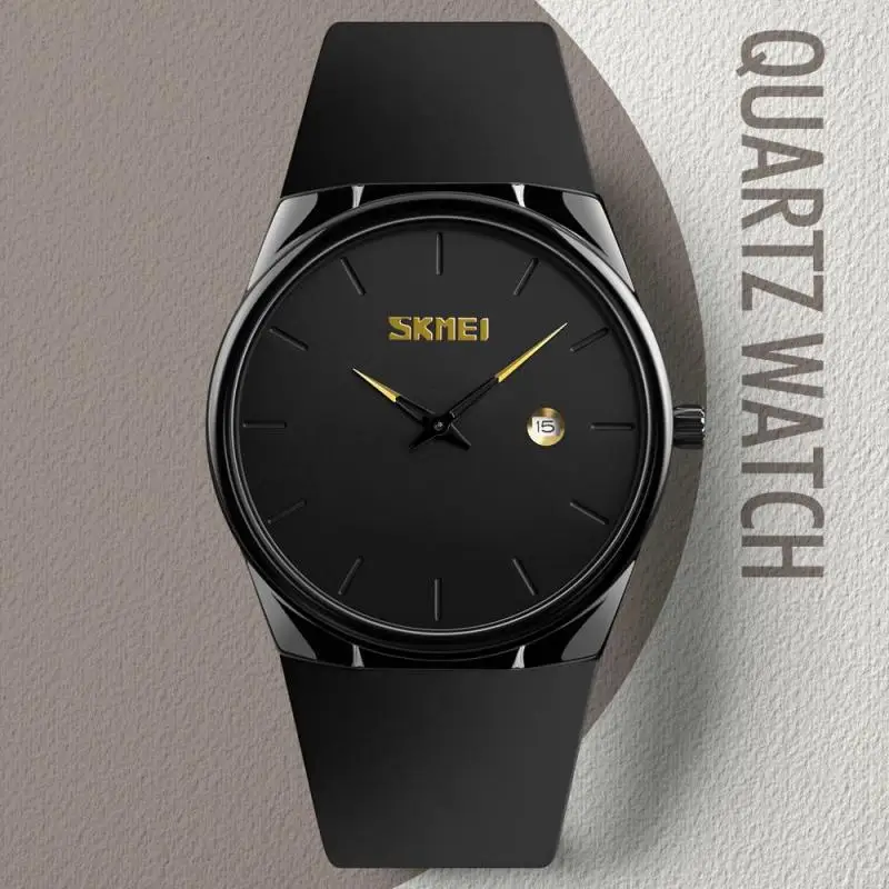 SKMEI Brand Minimalist Watch Men Fashion Mens Women Wristwatches Waterproof PU Small Dial Watches Date Clock Relogio Masculino
