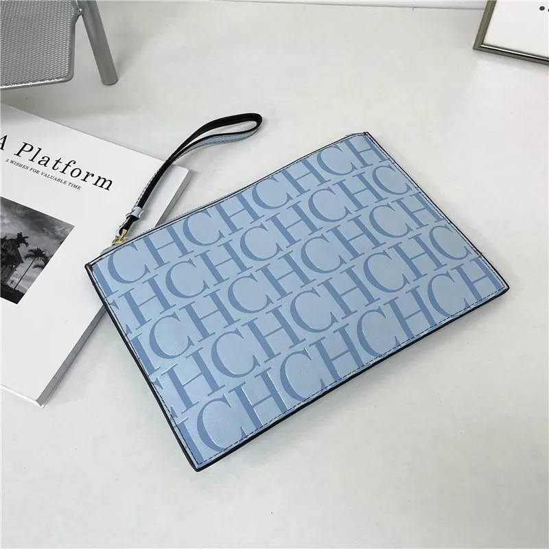2021 New Luxury Brand CH Clutch Unisex High-quality CH Letter Pattern Clutch luxury envelope leather business clutch purse