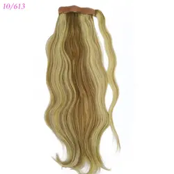 1 шт. 18 дюймов человеческие волосы конский хвост прямые волосы для наращивания 80 грамм обмотка вокруг заколки в хвост пони 100% remy волосы