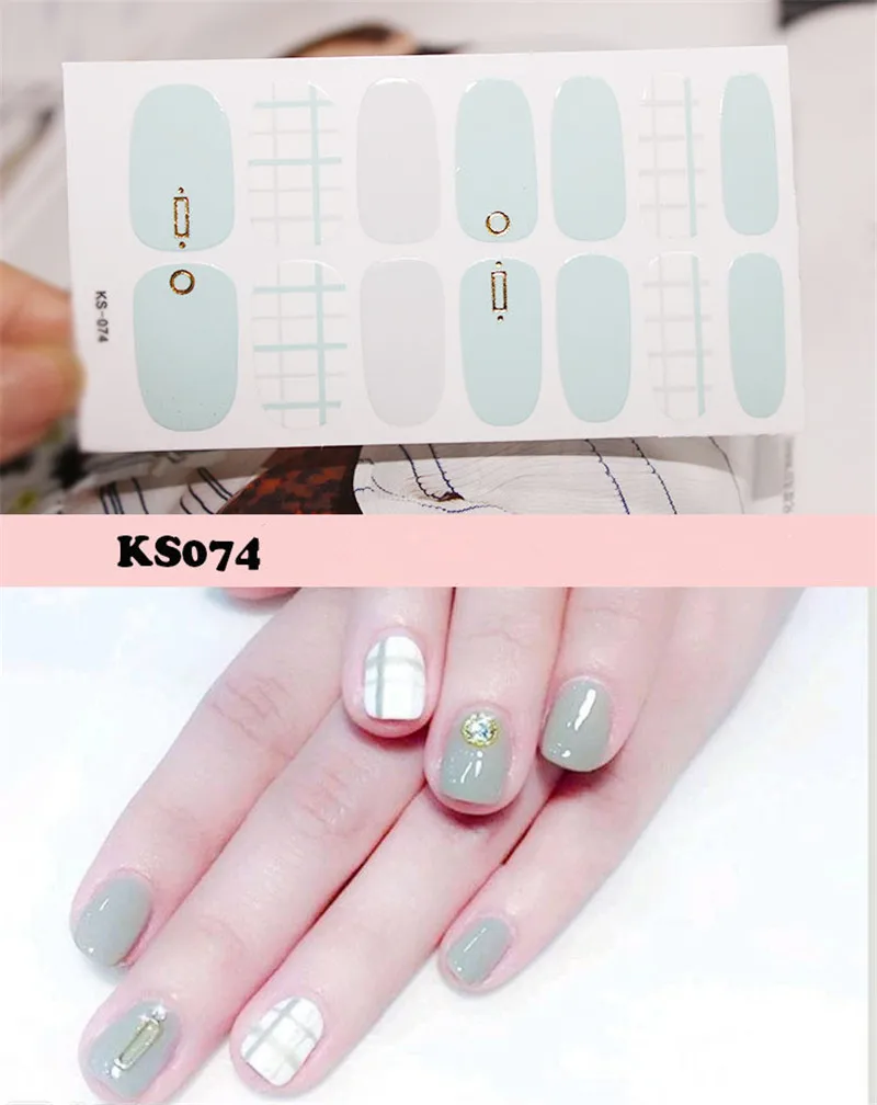 14 подсказок/лист стикеры 3D на ногти Nail Art маникюрный Водные Переводные картинки украшения для ногтей наклейки клей переводные наклейки - Цвет: KS074