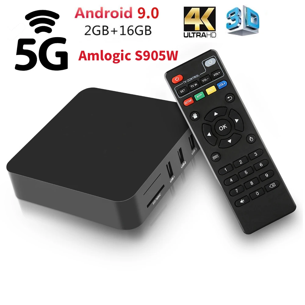 Приставка Смарт ТВ Amlogic S905w Android 9 0 4K 2 4 ГГц|ТВ-приставки и медиаплееры| |