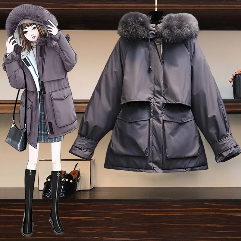 

in autumn and winter 2021 new fat sister pie overcomes down cotton padded jacket, loose and thin cotton padded jacket