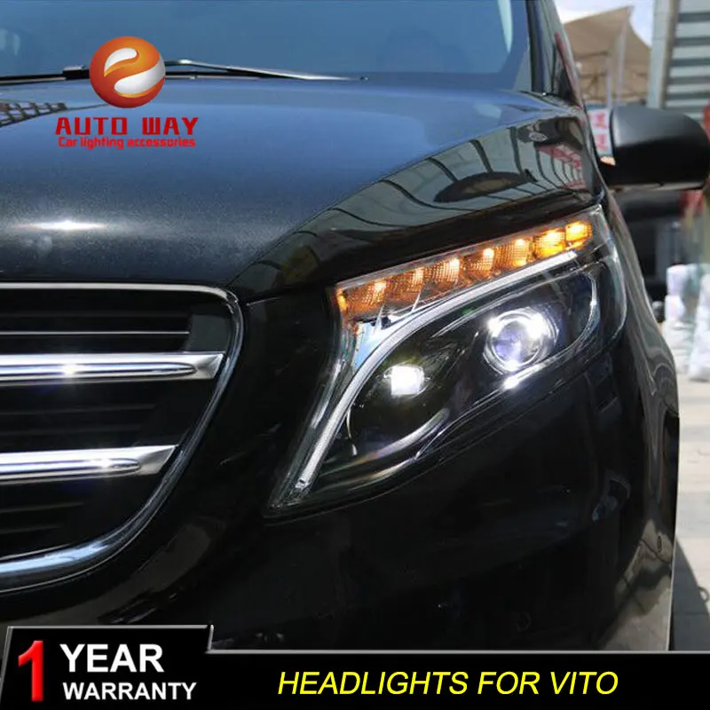 Автомобильный Стайлинг чехол для фары Benz vito 2016 2019 2017 светодиодный DRL Объектив