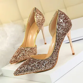 

Dwayne Women Pumps Extrem Sexy High Heels Women Shoes Thin Heels Female Shoes Wedding Shoes Gold Sliver White Ladies Shoes 786