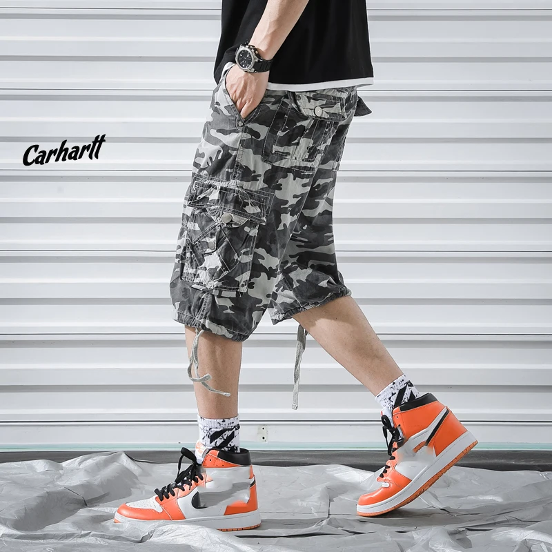 Мужские военные шорты, хороший бренд, поп армейский принт, тактические камуфляжные мужские хлопковые свободные рабочие повседневные короткие штаны