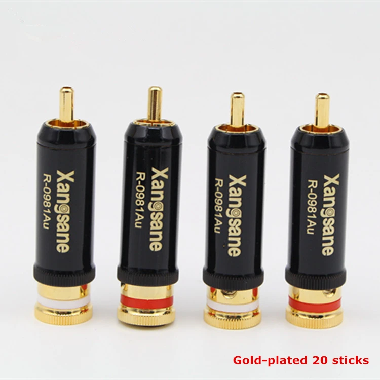 Gold-plated20 sticks Xangsane позолоченный/позолоченный guy lotus волос сжигаемый сигнальный кабель RCA lotus штекер 4 шт-8 шт-20 шт - Цвет: Gold-plated20 sticks