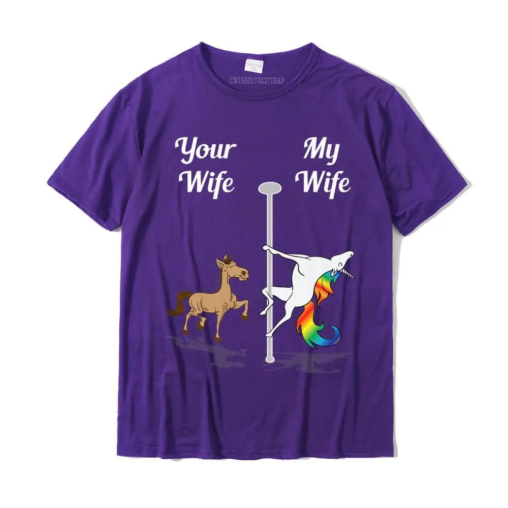 Simple Style T Shirt Short Sleeve Casual 2021 Man ostern Day Tops Tees Casual Tops Shirt Round Neck 100% Cotton Your Wife My Wife T-Shirt You Me Pole Dancing Unicorn Shirt Premium T-Shirt__MZ22963 purple