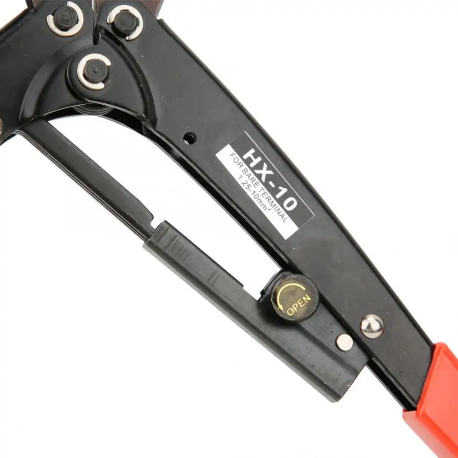 HX-10 щипцы из углеродистой стали трещотка терминальный обжим плоскогубцы AWG10-6 с красной ручкой ручные инструменты
