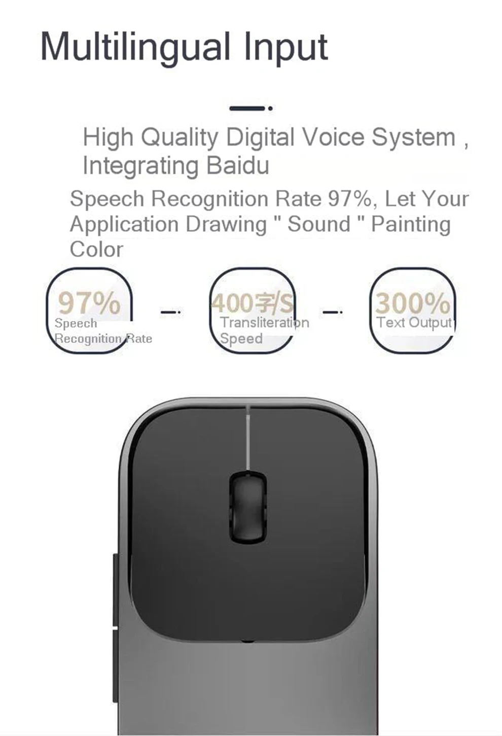 Seenda Intelligence Voice mouse портативная ультратонкая Беспроводная перезаряжаемая Поддержка мыши голосовой ввод текста поиск