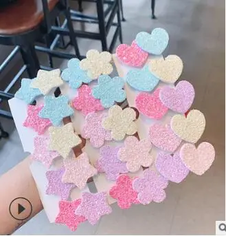 Multi 60 компл./лот 5 шт./компл. DIY простой мульти мерцающая пудра для волос BB зажимы сердца цветы шпилька для волос Инструменты для укладки волос аксессуары HA1411 - Цвет: Multi