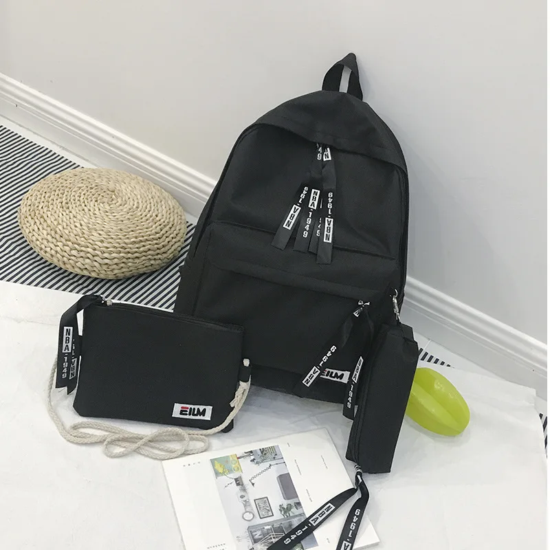 Комплект из 3 предметов школьная сумка Лидер продаж рюкзак студента конфеты-Цветной холст Водонепроницаемый рюкзак рюкзак для спорта на открытом воздухе Рюкзак