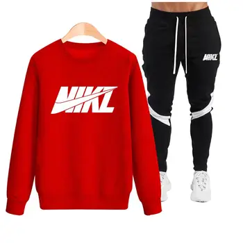 

Fashion youth autumn men's and women's fashion casual hoodless sweater urban brand fashion casual wear thick shirt + pants suit