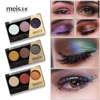 

Meis New Arrival Charming Eyeshadow 3 Color Matte Eye shadow Make up Palette Shimmer Pigmented EyeShadow Powder Fashion Color
