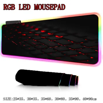 

Keyboard Backlight Red RGB Large Gaming Mouse Pad Oversize Glowing Led Extended Speed Mousepad Rubber Base Computer Desk Mat XXL