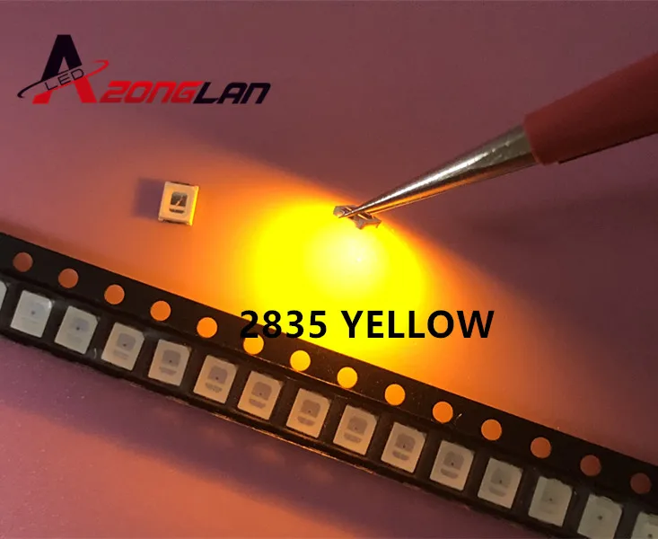100 шт./лот SMD LED 2835 желтый 0 2 W 0-2 6 V 580-590NM PLCC-2 SMD/SMT 2V 3 5*2 8*0 8 MM 60Ma 3528 led |