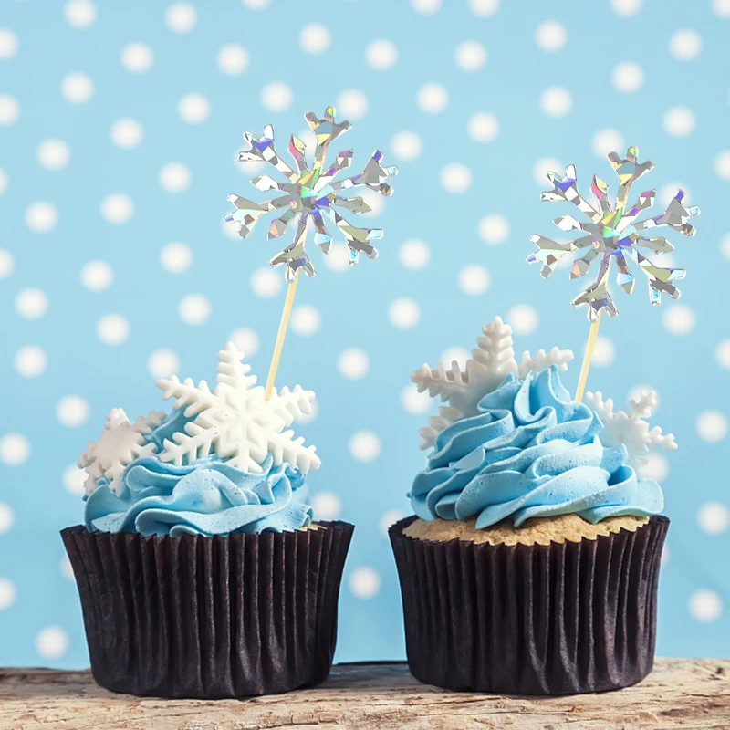 Snowflake Frozen Cake Topper Decorations Set, Frozen Snowflake Cake  Decorations, Snowflake Cupcake Toppers, Perfect For Christmas Birthday  Wedding Par