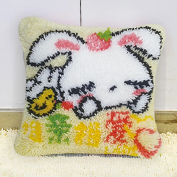 DIY Latch Hook Cushion Foamiran For Needlework Couples Pillow Sets Latch Hook Cartoon Embroidery Bear Pillow Sets For Handiwork - Цвет: ABZ071