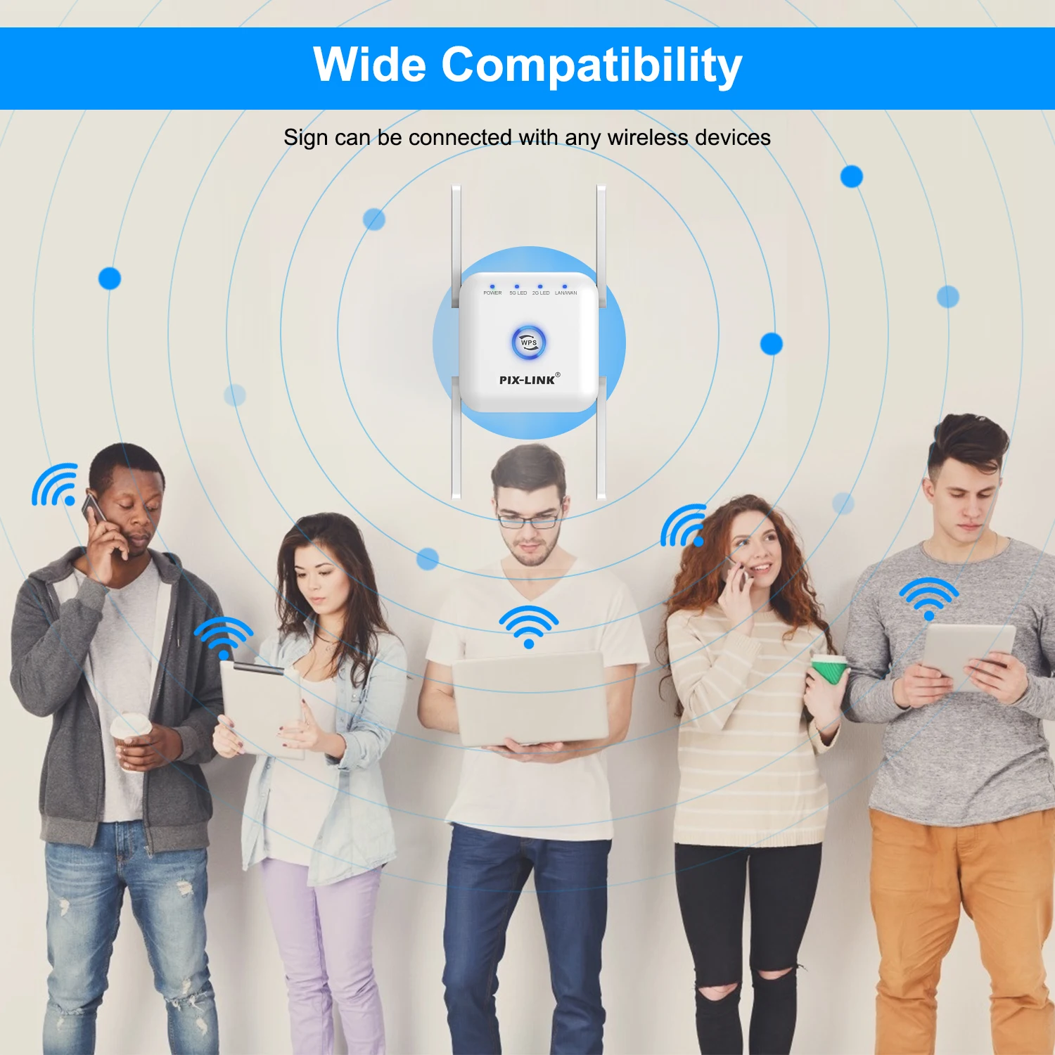 1200mbps Wifi Signal Amplifier 2.4G/5G Wifi Repeater Network Extender Long Range 5ghz Booster Increases 5 GHZ Wireless wi-fi