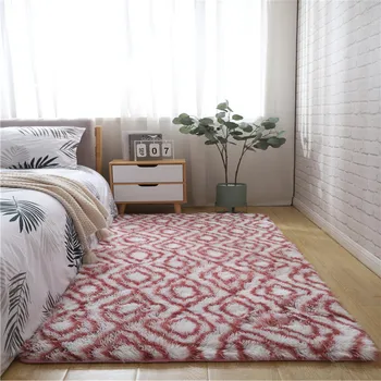 

Nordic plush rug bedroom bedside carpet encryption thickened rectangular floor mat soft and comfortable children crawling rug