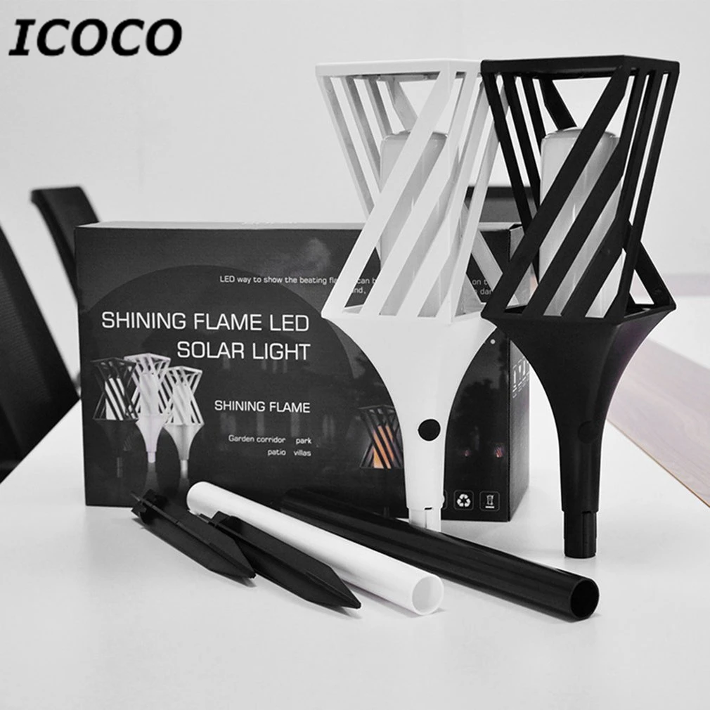 ICOCO солнечная мощность SMD2835 светодиодный мерцающий светильник лампа фонарь светильник лужайка лампа для наружного сада с наземным колом водонепроницаемый