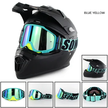 

MX Oculos moto Eyeglass 3 PCS Films+Extra Clear Lens For SOMAN SM13 Motocross Goggles Motorcycle Helmets Glasses