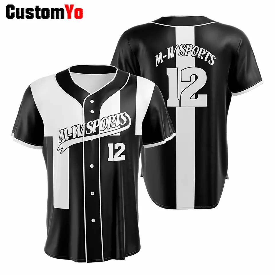 blank button up baseball jersey