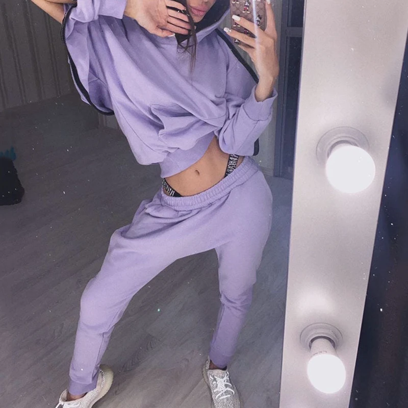 Waliicorners Sweatshirt+Long Pants Casual Sport Outfits Outdoor Street 2 Piece Tracksuits Hooded Collar Back Zip 25 Hcc3d8b43e32342bea3c6bf722149b77c7