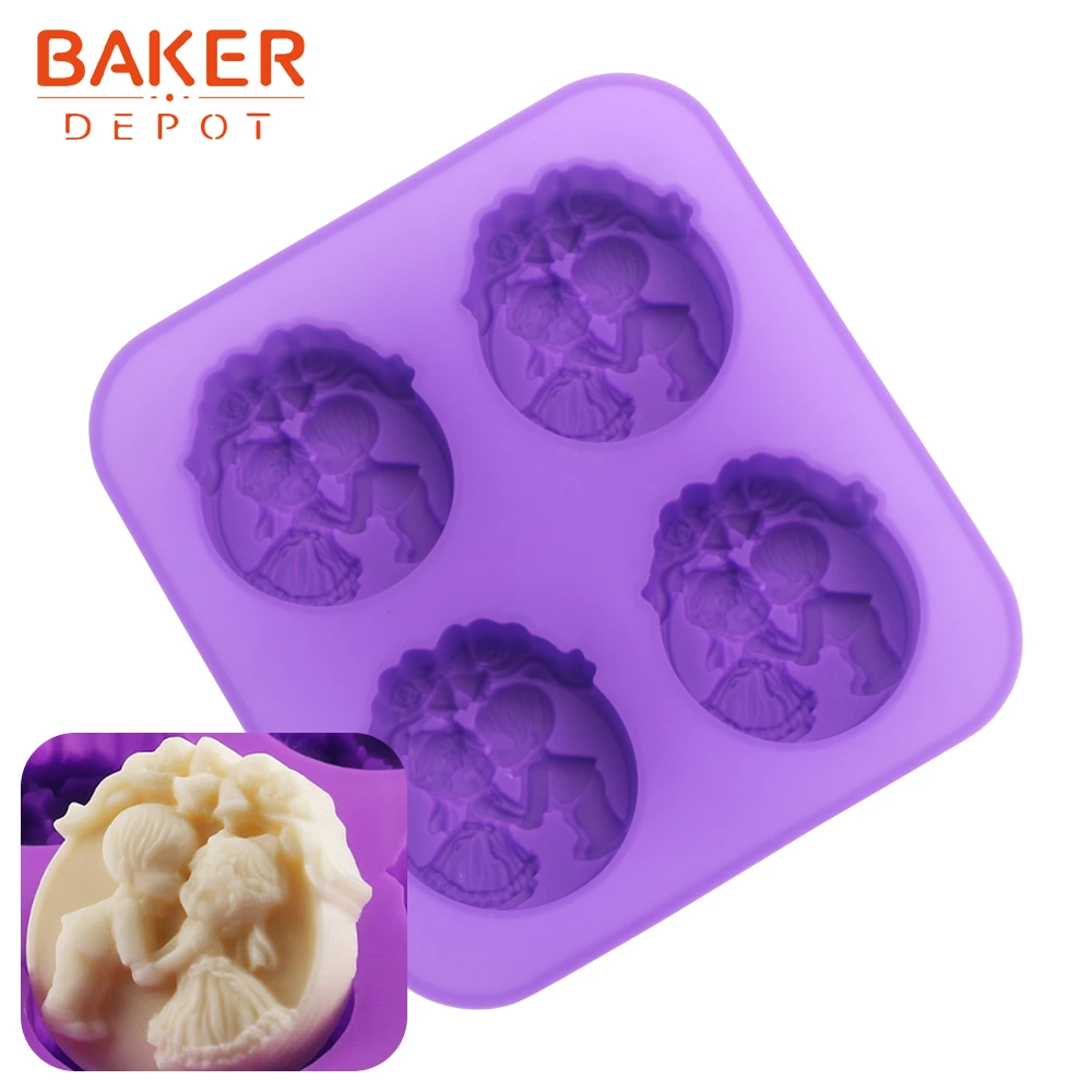 BAKER DEPOT Свадебный поцелуй мыло Смола плесень силиконовая форма для торта