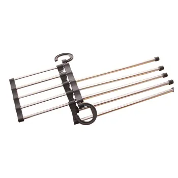 

Stainless Steel Pants Rack Multifunctional Five-In-One White Magic Pants Rack Folding Magic Hanger