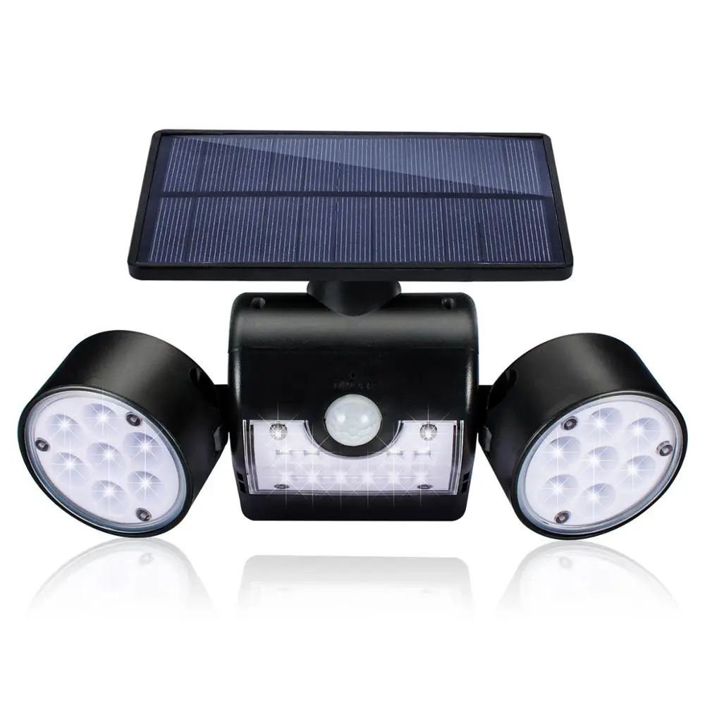 Lâmpada de Parede ao ar Ip65 à Prova Livre Solar Sensor Movimento Luzes Parede 30 Ddual Água Dupla Cabeça Pátio Garagem Frete Grátis Led Luz