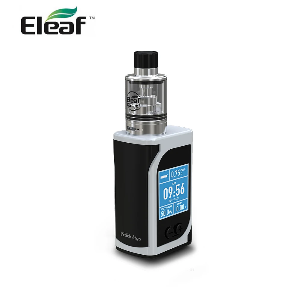 100% оригинальный выход 50 Вт Eleaf iStick Kiya Kit GS Juni с атомайзером емкостью 2 мл E liquid