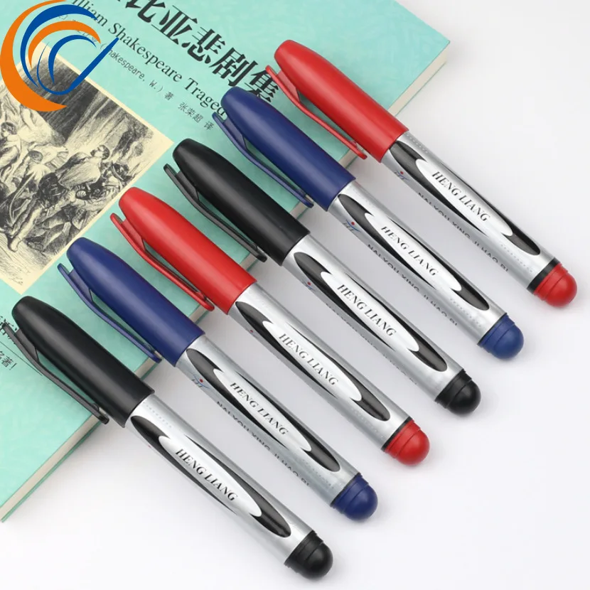 

Mark Pen Wholesale 100pcs Is10boxes Per Set Black Red Blue Oily Large Head Express Pen Color Mark Pen