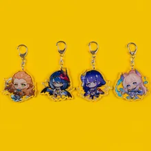 

Genshin Impact Game Raiden Shogun Tartaglia Morax Keychain Accessories HUTAO XIAO Key Chain Pendant Cartoon Badge Accessories