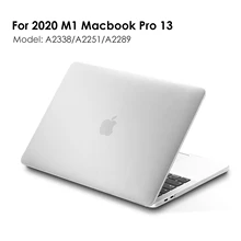 Matte & Crystal Clear Hard Shell Cover Case For 2020 New M1 Macbook Pro 13 Model A2338/A2251/A2289,Matte Finish with Rubber Feet