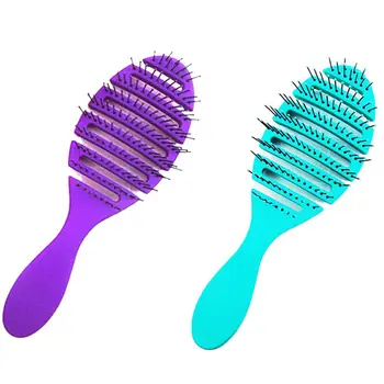 

2pcs Comb Tool Hair Brush Hair Styling Tools Anti Tangle Anti-Static Head Massage ic Comb, Green & Purple