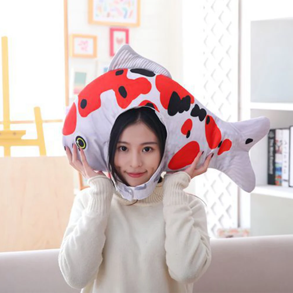 Хит, Lucky carp Hat, игрушка для косплея, реквизит, аксессуары, плюшевая голова, необычная Кепка для косплея тайяки, реквизит для фото, мягкие игрушки