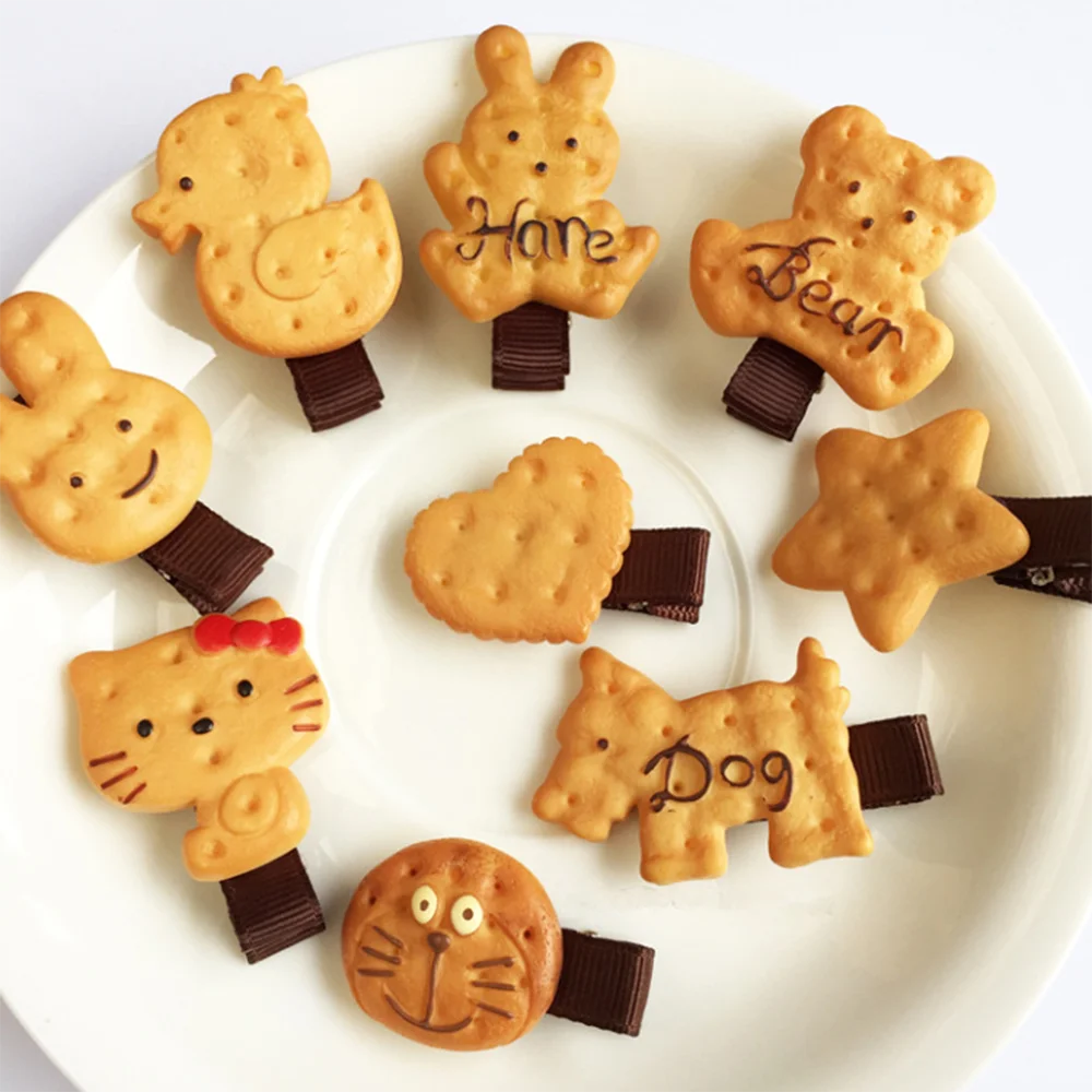 Lucu Kartun Simulasi Cookie Bear Jepit Rambut Gadis Anak Anak Duckbill Klip Rambut Cookie Bulang Aliexpress
