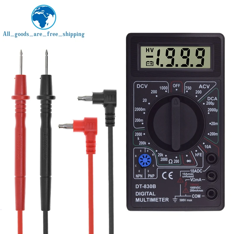 Dt830B Ac/Dc Lcd Multimetro Digitale 750/1000V Voltmetro Amperometro Ohm Tester Misuratore Palmare Ad Alta Sicurezza Multimetro Digitale