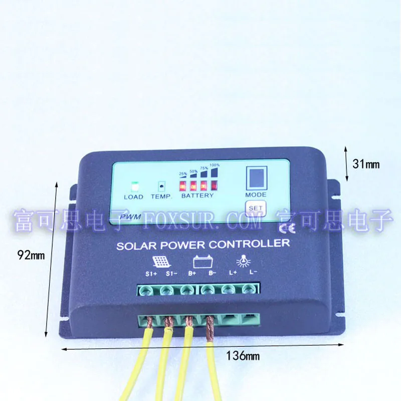 10A 48V PWM Панели солнечные контроллер заряда с светодиодный указывают на батттеры Ёмкость Решетки PV Контроллер солнечной Алюминий корпус