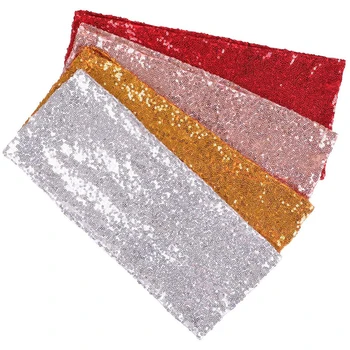 

10Pcs/Pack Luxury Sequin Chair Band Tie Bow Fashion Stretch Chair Cover Sash Wedding Celebration Party Decor Wholesale