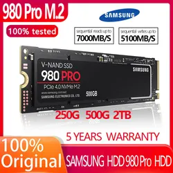 SAMSUNG disco duro interno para ordenador portátil y de escritorio, unidad de estado sólido SSD 980 PRO, 250GB, 500GB, 2TB, PCIe 4,0, NVMe