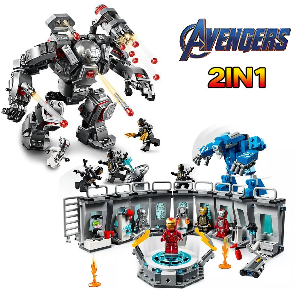 

Marvel Avengers Endgame Super Heroes Iron Man Hall of Armour Figures Building Blocks Bricks Kids Toys Compatible with LegoINGLY