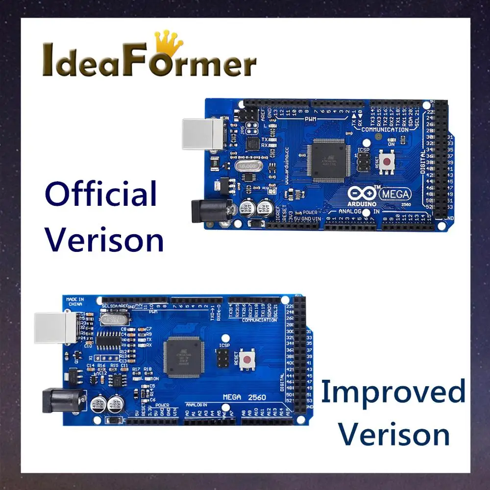 Плата Mega 2560 R3 REV3 ATmega2560 16AU/плата CH340G + USB кабель для arduino MEGA2560 1 шт.|Детали и