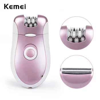 

2 in 1 Kemei Electric Women Epilator Shaver Rechargeable Hair Remover Depilatory Lady Trimmer For Bikini Leg Body Epilator 34