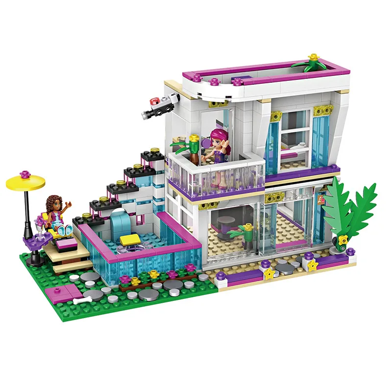 

760PCS Pop Star Livi's House Building Block Compatible Legoings Friend For Girls DIY figures Bricks Educational Toys for childre